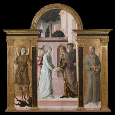 Trittico: La Visitazione, tra San Michele e San Francesco da Giacomo Pacchiarotti