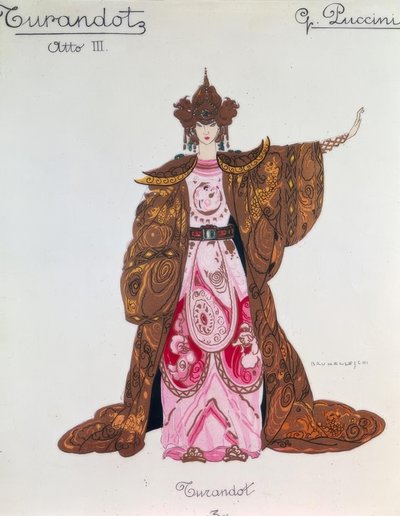 Figurina di Turandot nel 3° atto da Giacomo Puccini