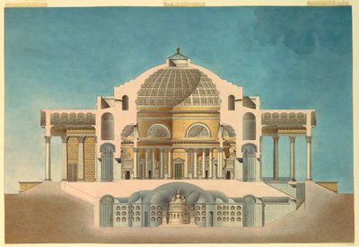 Disegno per un oratorio (cappella commemorativa) da Giacomo Quarenghi