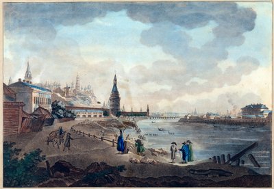 Veduta del Cremlino di Mosca dal ponte di pietra sulla Moscova da Giacomo Quarenghi