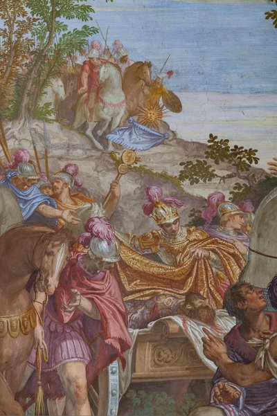 Alessandro Magno che copre il cadavere di Dario con un mantello, Sala Principale da Giambattista (1526 78) Zelotti