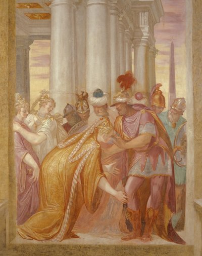 Parete centrale che raffigura Sofonisba che chiede aiuto a Massinissa da Giambattista 1526 78 Zelotti