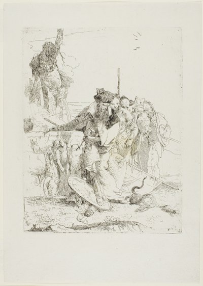 Sei Persone che Guardano un Serpente, da Scherzi da Giambattista Tiepolo