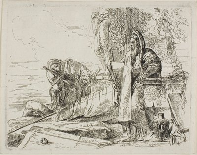 Filosofo in piedi e altre due figure, da Capricci da Giambattista Tiepolo