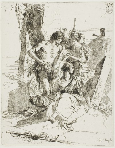 La scoperta della tomba di Punchinello, da Scherzi da Giambattista Tiepolo