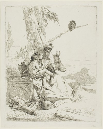 La Famiglia del Contadino Orientale, da Scherzi da Giambattista Tiepolo