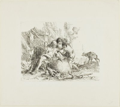 Due maghi e un bambino, da Scherzi da Giambattista Tiepolo