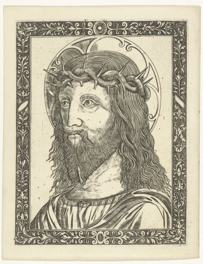 Testa di Cristo con corona di spine in cornice da Giampietrino Birago (attributed to)