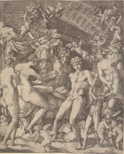 Venere e Marte con amorini e tre grazie da Gian Jacopo Caraglio