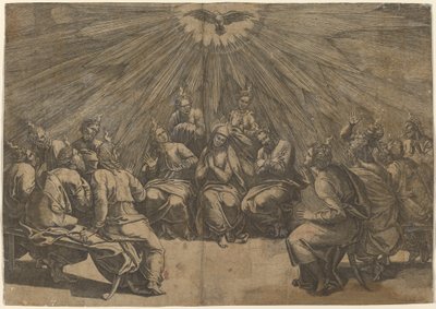 Pentecoste da Gian Jacopo Caraglio after Raphael