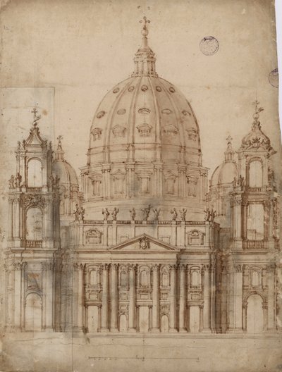 Proposta alternativa per la facciata della Basilica di San Pietro in Vaticano da Gian Lorenzo Bernini