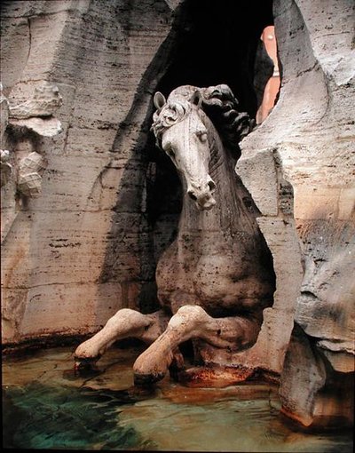 La Fontana dei Quattro Fiumi, dettaglio di un cavallo da Gian Lorenzo Bernini