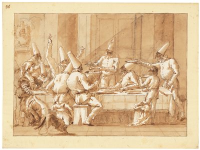 Punchinellos che banchettano da Giandomenico (1727 1804) Tiepolo