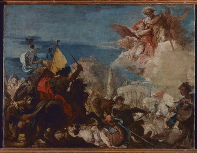 I santi Faustino e Giovita appaiono in difesa di Brescia sotto attacco di Niccolò Piccinino nel 1438 da Giovanni Domenico Tiepolo