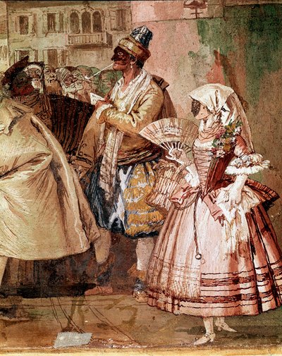 Maschere veneziane (dettaglio) da Giandomenico  Tiepolo