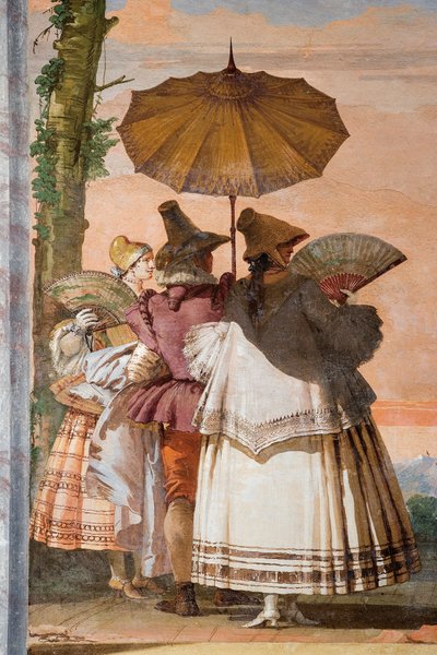 Dettaglio da La Passeggiata Estiva, dalla Stanza del Padiglione Gotico, nella Foresteria, 1757 da Giovanni Domenico Tiepolo