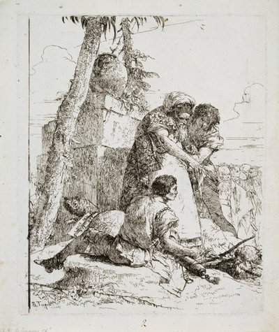 Mago che Indica una Testa Ardente a Due Giovani, c. 1740s da Giovanni Domenico Tiepolo