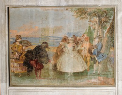 Minuetto con Pantalone e Colombina, dalla Stanza delle Scene di Carnevale nella Foresteria, 1757 da Giovanni Domenico Tiepolo