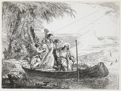 La Sacra Famiglia entra nella barca dalla Fuga in Egitto, 1750-1753 da Giovanni Domenico Tiepolo