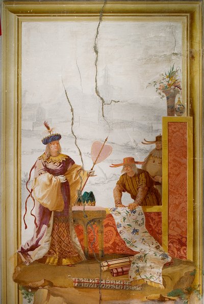 Il mercante di tessuti, dalla Stanza Cinese nella Foresteria, 1757 da Giovanni Domenico Tiepolo