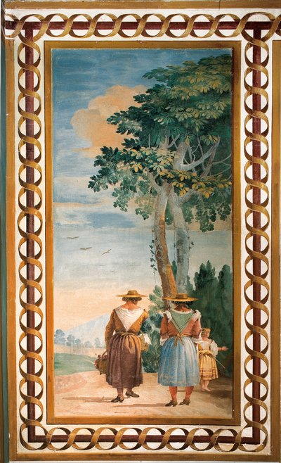 Tre Contadini Visti da Dietro, dalla Stanza delle Scene Rustiche, nella Foresteria, 1757 da Giovanni Domenico Tiepolo
