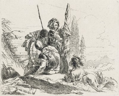 Tre Soldati e un Ragazzo, 1749 da Giovanni Domenico Tiepolo
