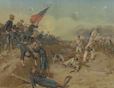 Nelle trincee prima di Santiago, Cuba, guerra ispano-americana da Gilbert Gaul
