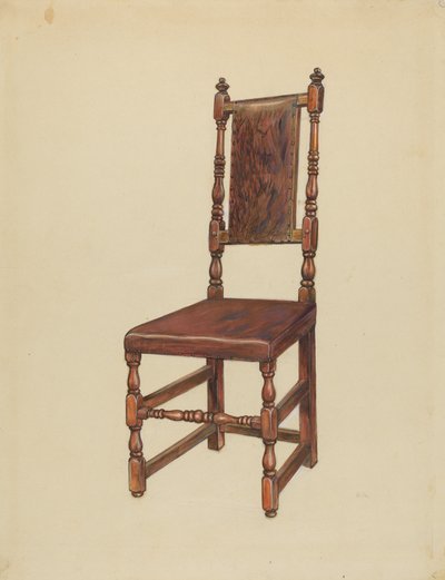 Sedia laterale in pelle cromwelliana da Gilbert Sackerman