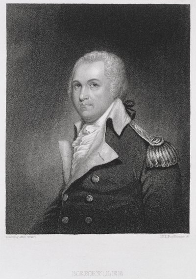 Generale Henry Lee (1756-1818), inciso da John Francis Eugene PrudHomme (1800-92) dopo una copia del dipinto originale di James Herring (1794-1867) da Gilbert after Stuart