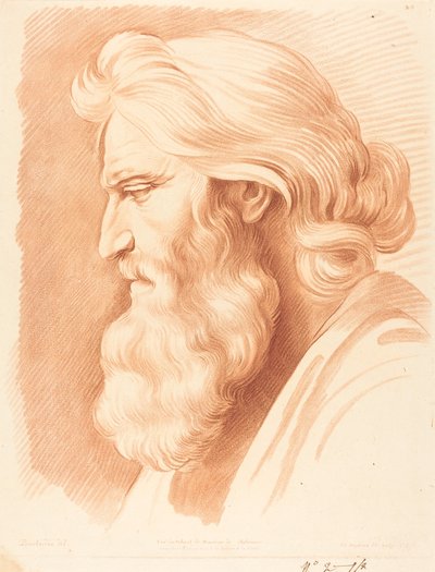 Testa di un uomo venerabile da Gilles Antoine Demarteau after Edme Bouchardon