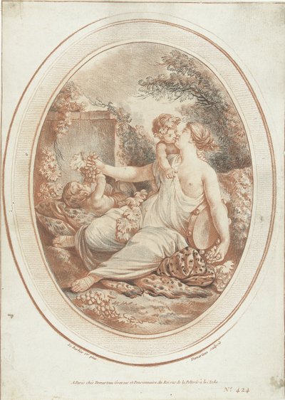 Baccanale con ninfa e due putti da Gilles Demarteau