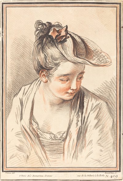 Testa di una giovane donna, 1773 da Gilles Demarteau