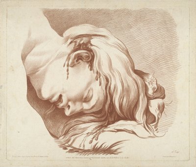 Testa di figura a terra con ferita sanguinante da Gilles Demarteau