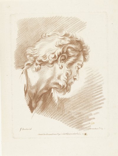 Testa di uomo con barba a destra da Gilles Demarteau