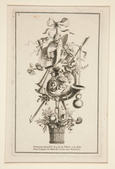 Un foglio da Plusieurs Trophees da Gilles Demarteau