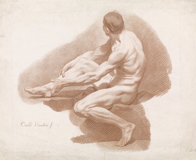 Nudo maschile seduto da Gilles Demarteau