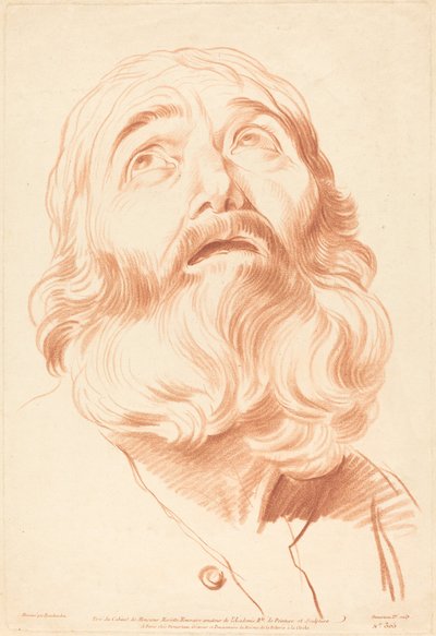 Testa di un uomo da Gilles Demarteau, the Elder after Edme Bouchardon