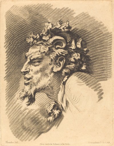 Testa di un fauno da Gilles Demarteau, the Elder after François Boucher