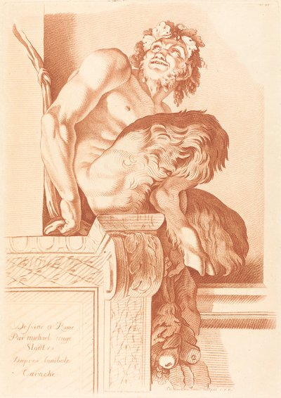 Satiro da Gilles Demarteau the Elder after René Michel Slodtz after Annibale Carracci