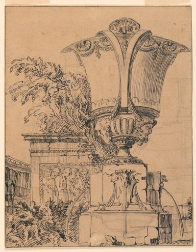 Progetto per una fontana in un parco da Gilles Marie Oppenord