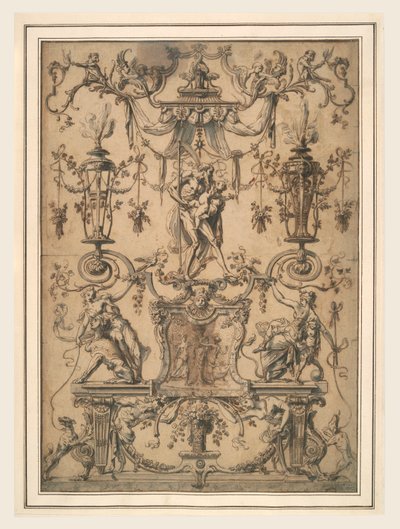 Pannello ornamentale con il Tempo da Gilles Marie Oppenord
