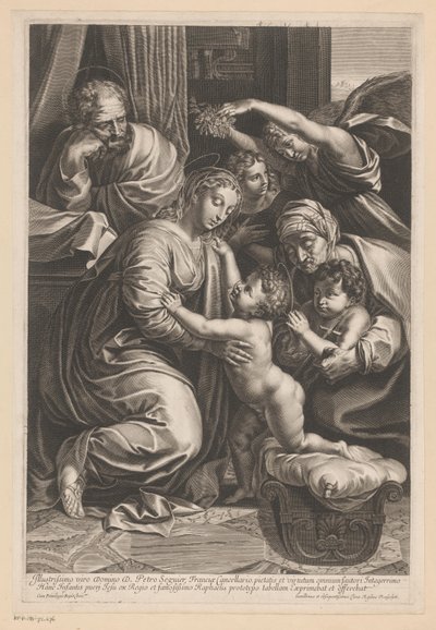 Sacra Famiglia con Elisabetta, Giovanni Battista e angeli da Gilles Rousselet