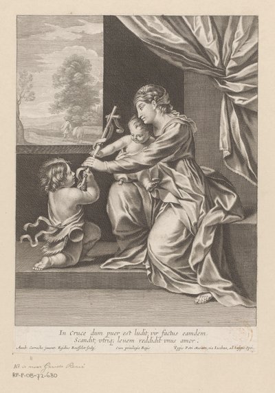 Maria con bambino e Giovanni Battista che porge una croce da Gilles Rousselet