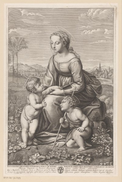 Maria con bambino e Giovanni Battista in paesaggio pastorale da Gilles Rousselet