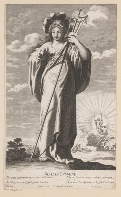 Sibilla Cumana, con la resurrezione di Cristo sullo sfondo da Gilles Rousselet