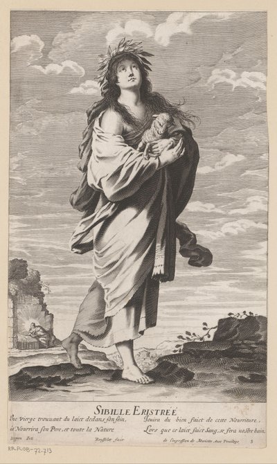 Sibilla di Eritrea, con Maria e il bambino sullo sfondo (serie: Sibille) da Gilles Rousselet