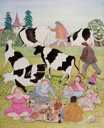 Picnic con Mucche da Gillian Lawson