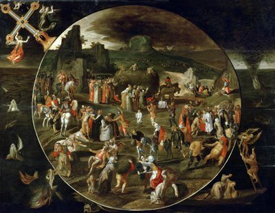 Il carro di fieno, allegoria della vanità del mondo da Gillis (workshop of) Mostaert