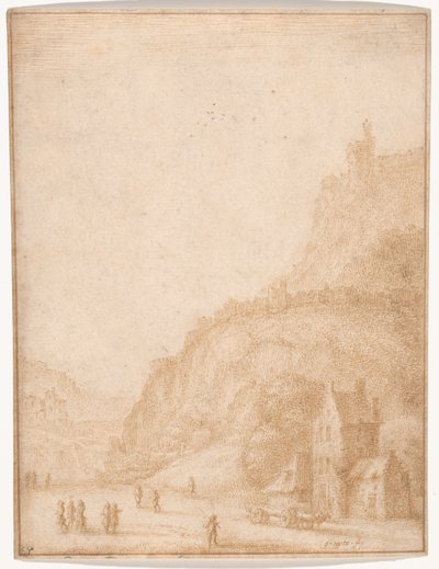 Paesaggio con figure e cavalli in primo piano da Gillis Neyts