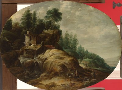 Mulino ad acqua vicino a una sporgenza boschiva da Gillis Peeters (I)